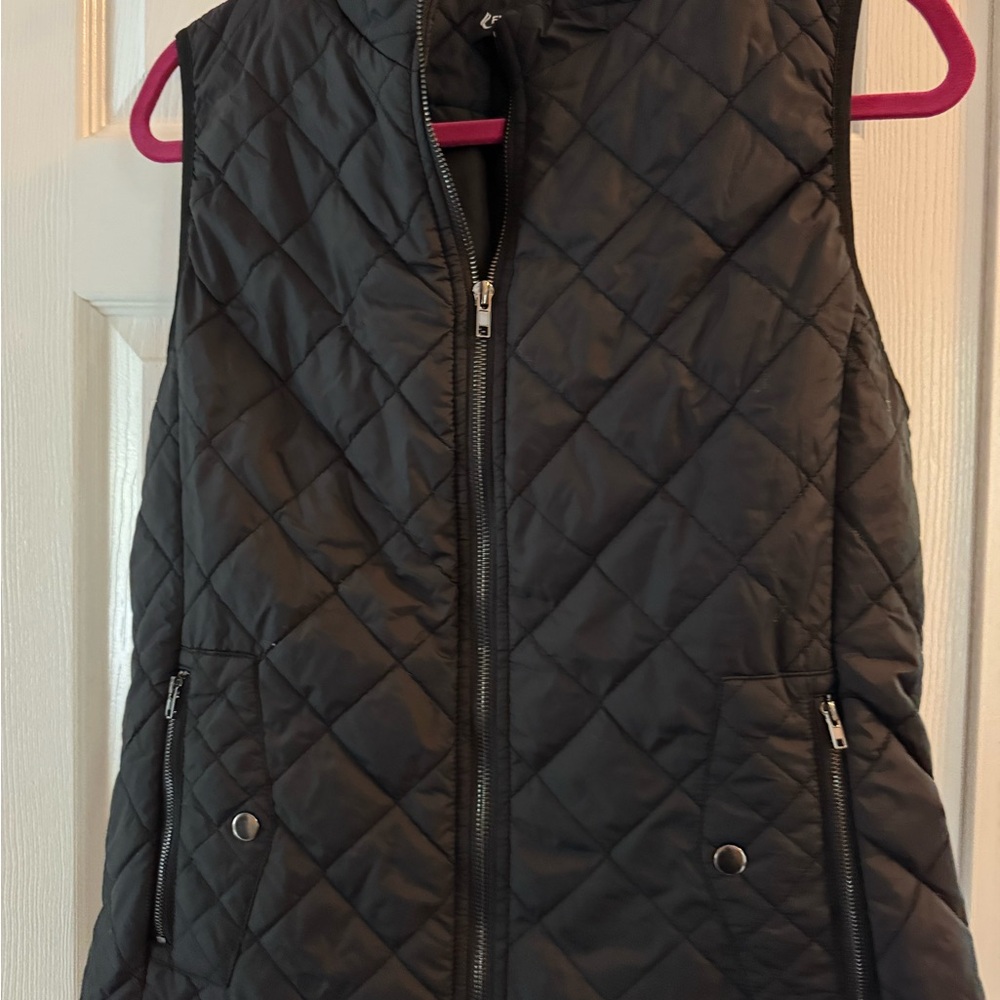 Elegant Black Quilted Women's Vest